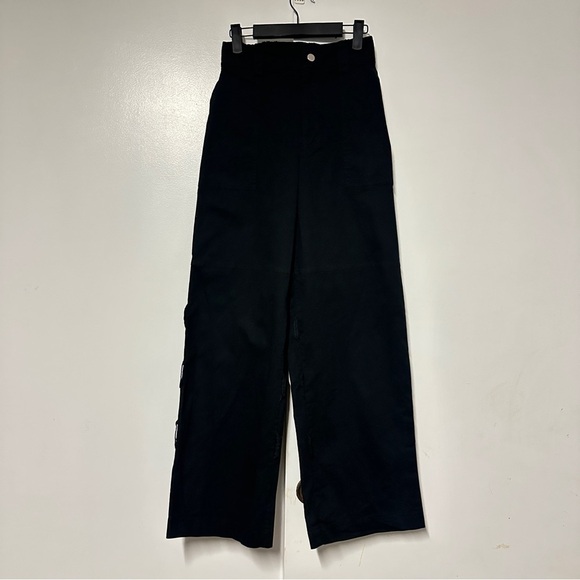 Current Mood Pants Womens Medium Wide Leg Y2K Buckle Bondage Cyberpunk Size S - Picture 1 of 10